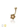 316L SURGICAL STEEL LOTUS FLOWER NON DANGLE BELLY BUTTON NAVEL RING 